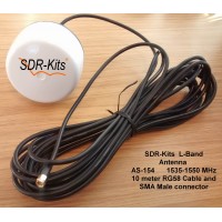 L-Band Outdoor Active Antenna AS154 Mk2 with 10m RG58 Cable for 1540 MHz Band for Permanent Use